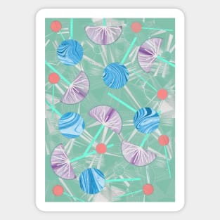 Vintage Geometric Flowers, Kimono,Cocktail  Abstract Pattern Sticker